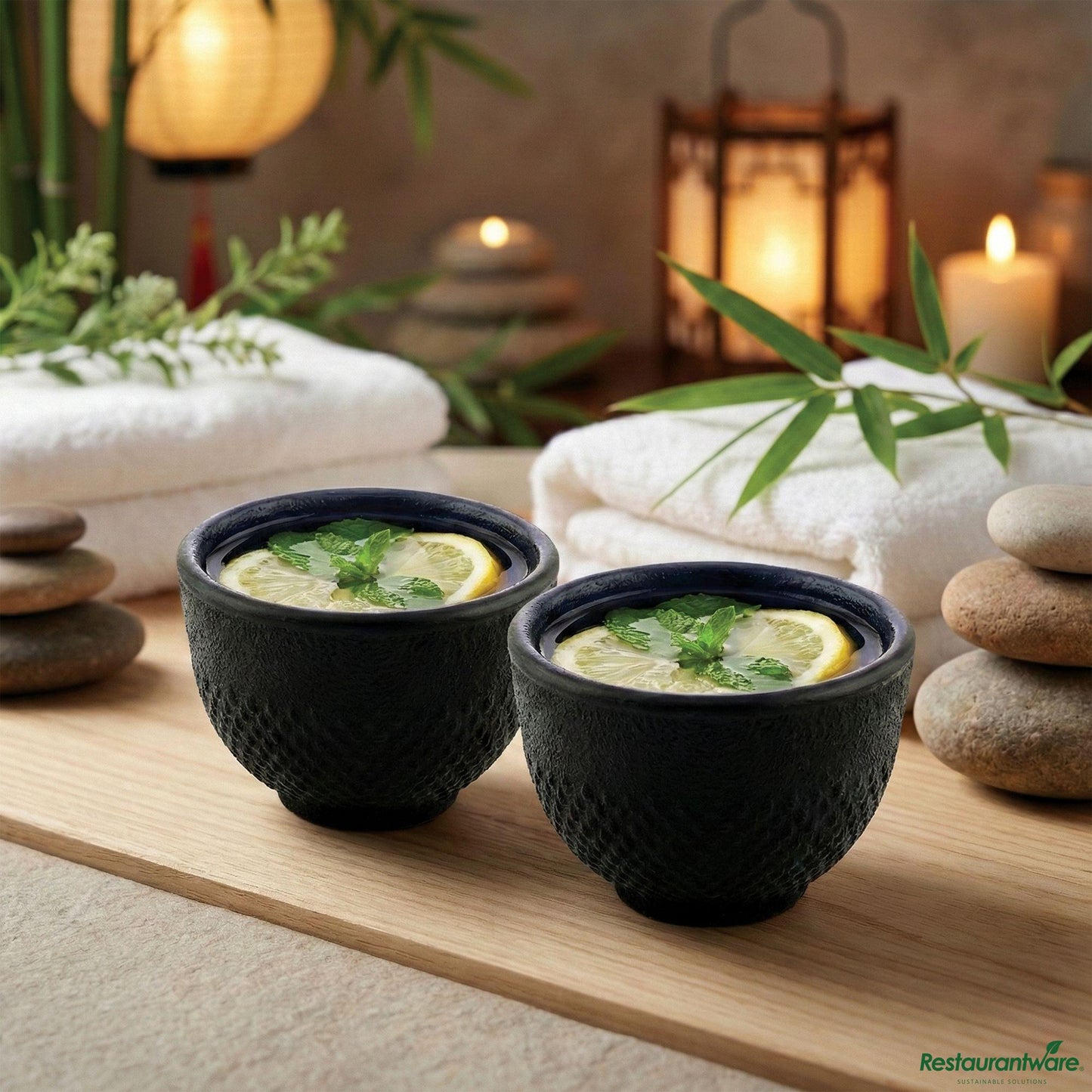 Wholesale Restaurantware Tetsubin 5 Oz Round Black Cast Iron Tea Cup - 3 1/4" X 3 1/4" X 2 1/4"- Bulk