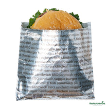 Wholesale Restaurantware Paper Printed Burger Foil Bag - 5.9"×1.2"×6.5"- Bulk