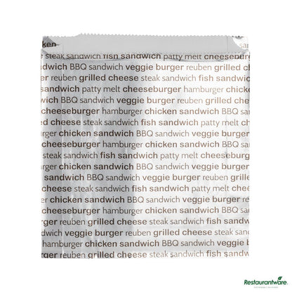Wholesale Restaurantware Paper Printed Burger Foil Bag - 5.9"×1.2"×6.5"- Bulk