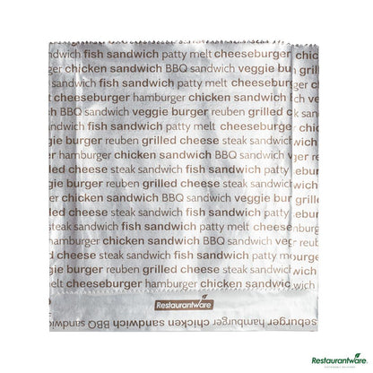 Wholesale Restaurantware Paper Printed Burger Foil Bag - 5.9"×1.2"×6.5"- Bulk