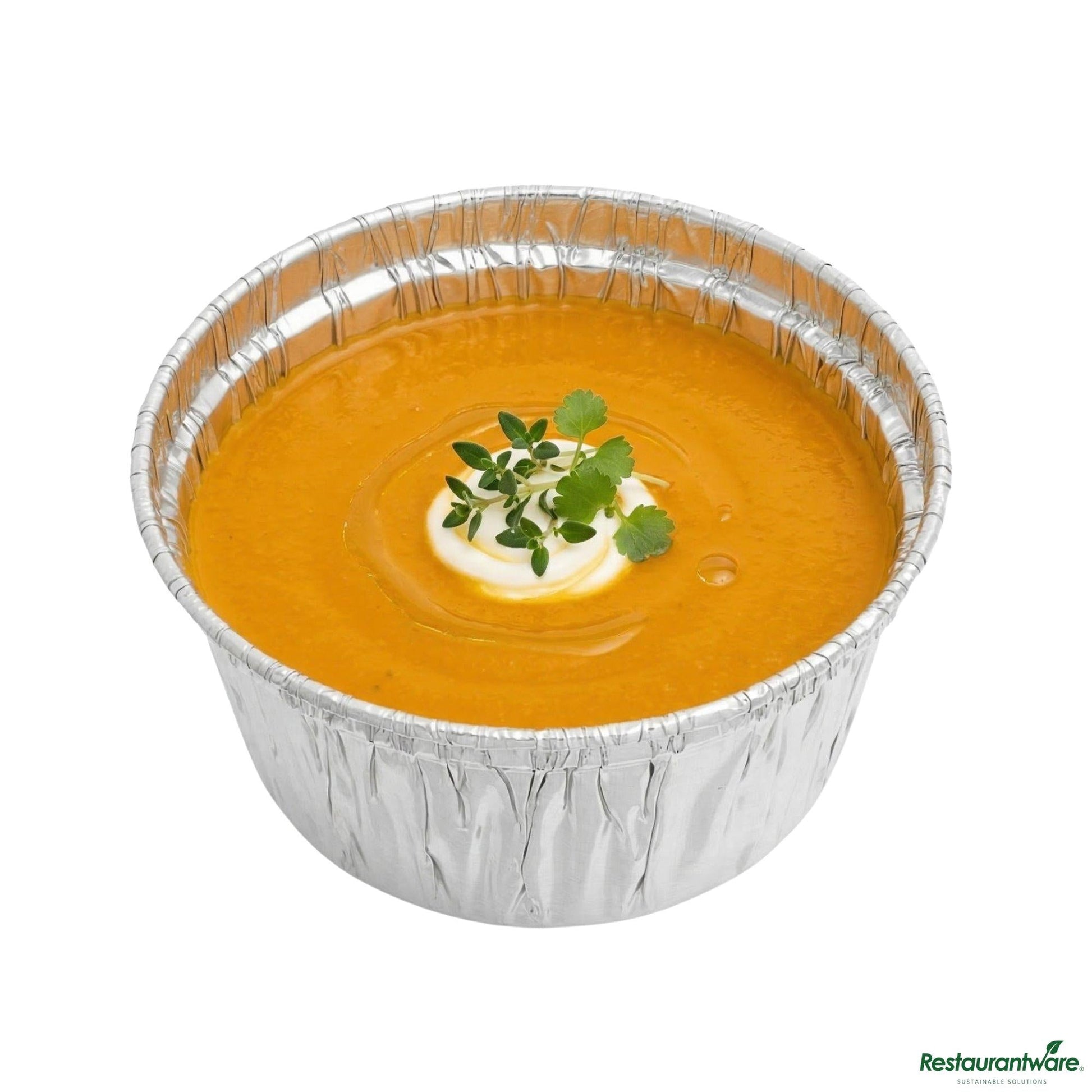 Wholesale Restaurantware 4 Oz Round Silver Aluminum Ramekin / Portion Cup - 3.1" X 3.1" X 2"- Bulk