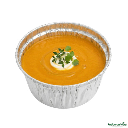 Wholesale Restaurantware 4 Oz Round Silver Aluminum Ramekin / Portion Cup - 3.1" X 3.1" X 2"- Bulk
