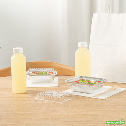 Wholesale Restaurantware Oblong Clear Plastic Lid - Fits 1 Lb Container - 5.8" X 4.5" X 0.8"- Bulk