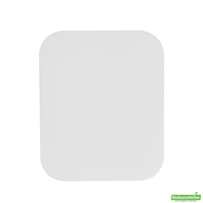 Wholesale Restaurantware Oblong White Foil-Laminated Board Lid - Fits 1 Lb Container - 5.5" X 4.5" X 0.01"- Bulk