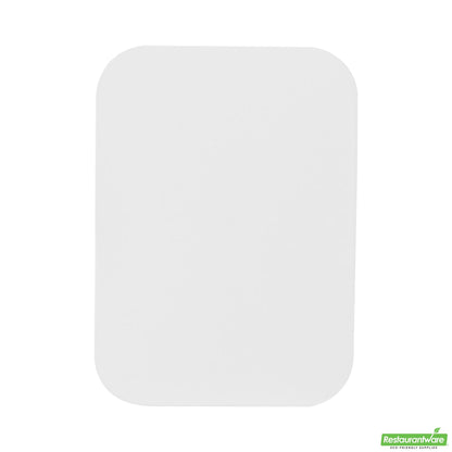 Wholesale Restaurantware Oblong White Foil-Laminated Board Lid - Fits 2 1/4 Lb Container - 8.4" X 6" X 0.01"- Bulk