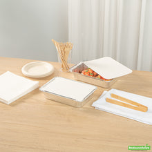 Wholesale Restaurantware Oblong White Foil-Laminated Board Lid - Fits 2 1/4 Lb Container - 8.4" X 6" X 0.01"- Bulk
