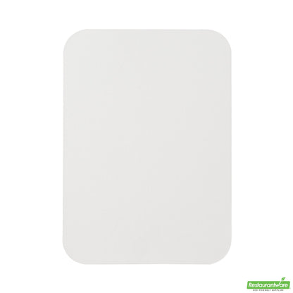 Wholesale Restaurantware Oblong White Foil-Laminated Board Lid - Fits 5 Lb Container - 9.5" X 6.9" X 0.01"- Bulk