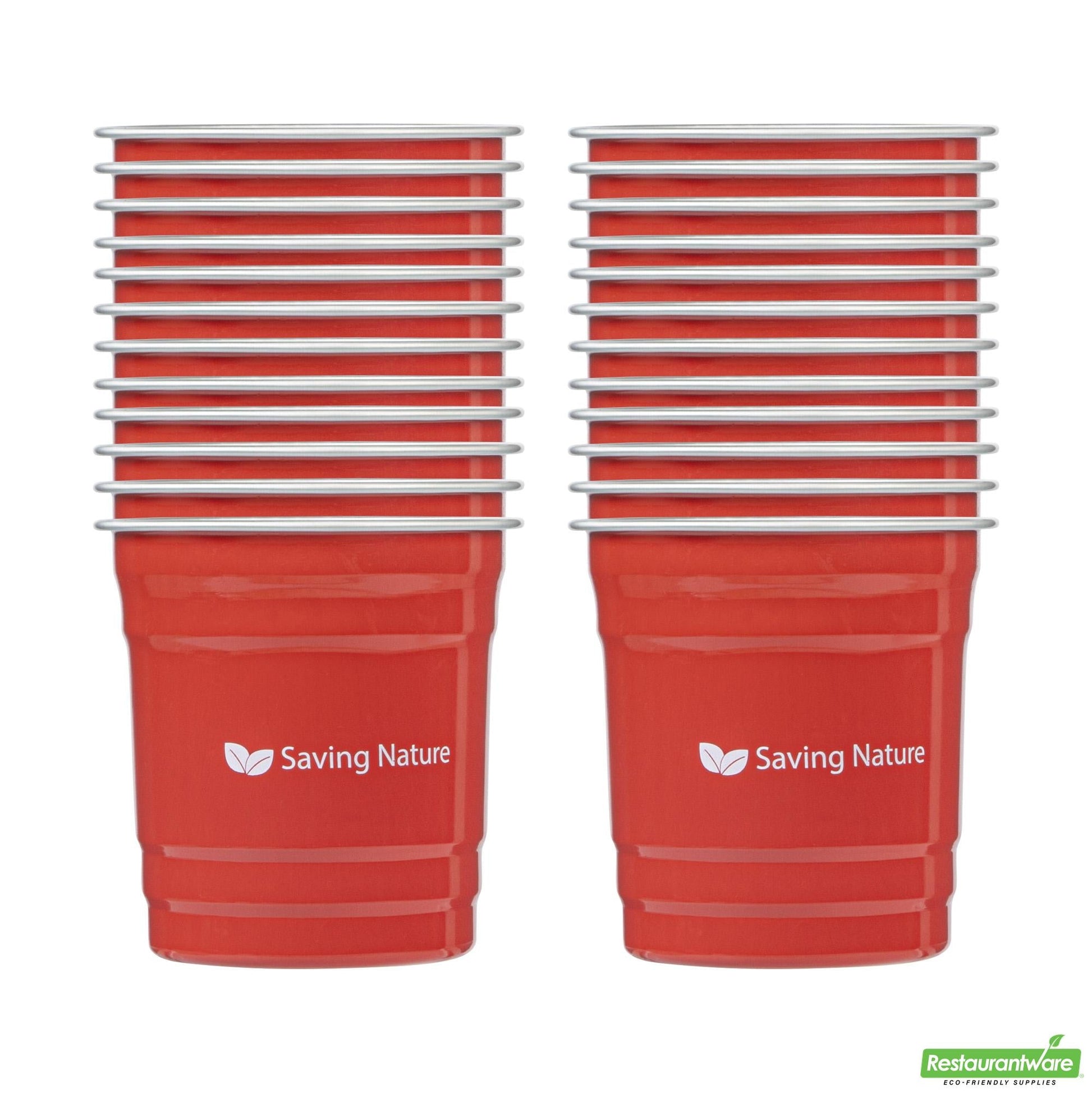 Wholesale Restaurantware Saving Nature 10 Oz Red Aluminum Drinking Cup - 3.5" X 3.5" X 3.1"- Bulk