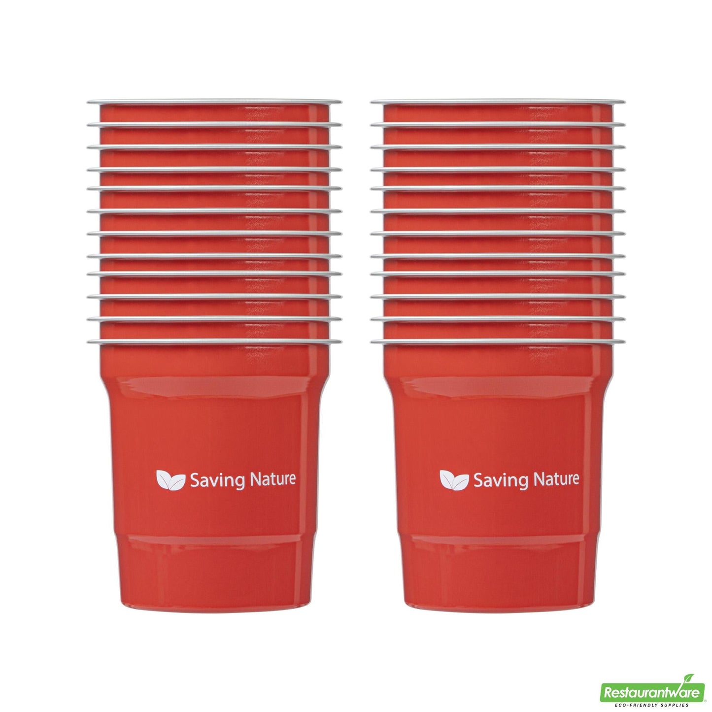 Wholesale Restaurantware Saving Nature 16 Oz Red Aluminum Drinking Cup - 3.9" X 3.9" X 4.1"- Bulk