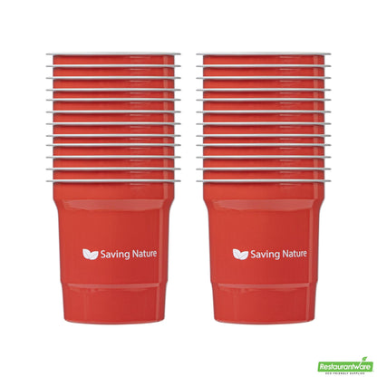 Wholesale Restaurantware Saving Nature 16 Oz Red Aluminum Drinking Cup - 3.9" X 3.9" X 4.1"- Bulk