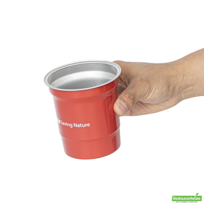 Wholesale Restaurantware Saving Nature 16 Oz Red Aluminum Drinking Cup - 3.9" X 3.9" X 4.1"- Bulk
