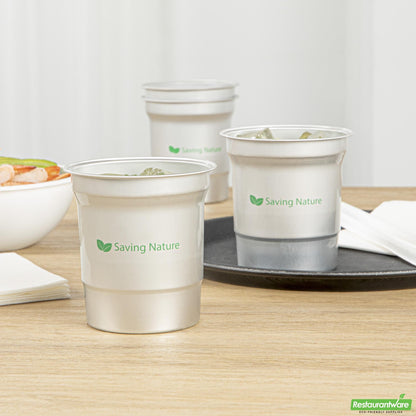 Wholesale Restaurantware Saving Nature 16 Oz Aluminum Drinking Cup - 3.9" X 3.9" X 4.1"- Bulk