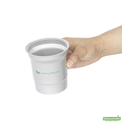 Wholesale Restaurantware Saving Nature 16 Oz Aluminum Drinking Cup - 3.9" X 3.9" X 4.1"- Bulk