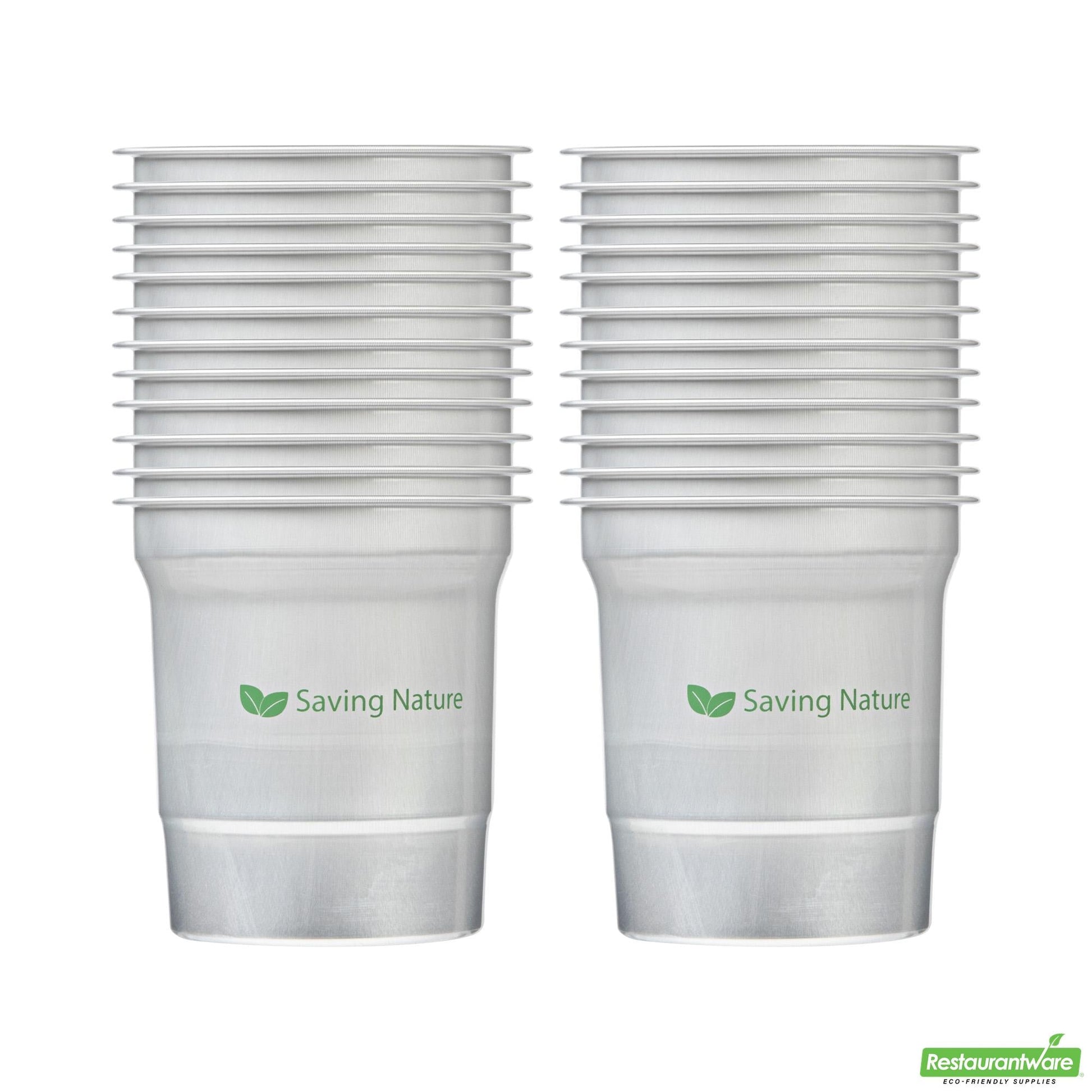 Wholesale Restaurantware Saving Nature 16 Oz Aluminum Drinking Cup - 3.9" X 3.9" X 4.1"- Bulk
