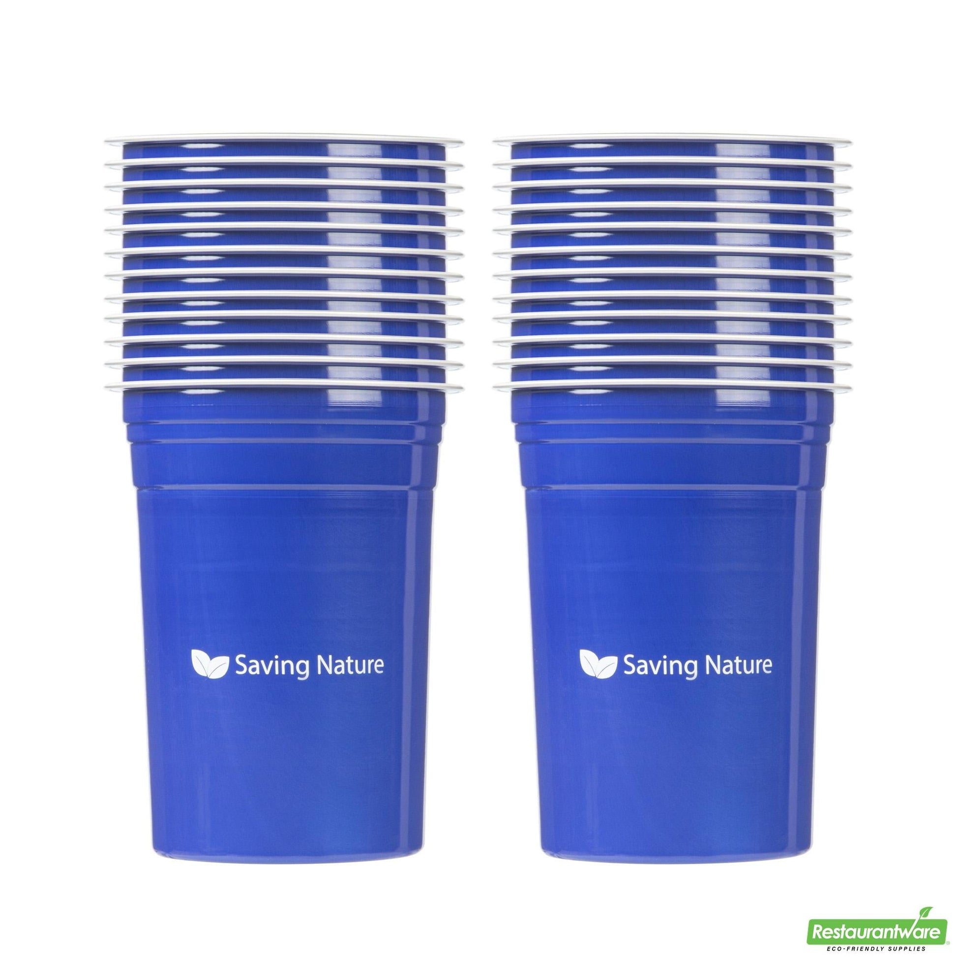 Wholesale Restaurantware Saving Nature 20 Oz Blue Aluminum Drinking Cup - 3.9" X 3.9" X 5"- Bulk