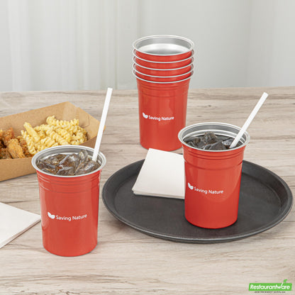 Wholesale Restaurantware Saving Nature 20 Oz Red Aluminum Drinking Cup - 3.9" X 3.9" X 5"- Bulk