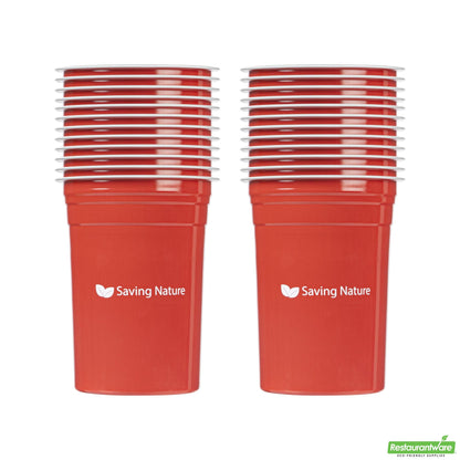 Wholesale Restaurantware Saving Nature 20 Oz Red Aluminum Drinking Cup - 3.9" X 3.9" X 5"- Bulk