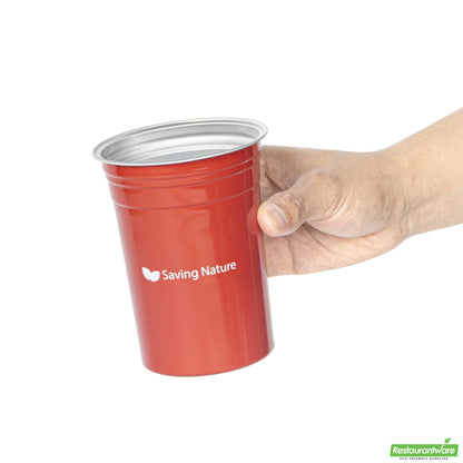 Wholesale Restaurantware Saving Nature 20 Oz Red Aluminum Drinking Cup - 3.9" X 3.9" X 5"- Bulk