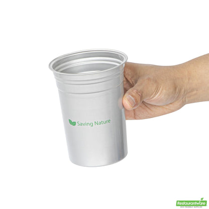 Wholesale Restaurantware Saving Nature 20 Oz Aluminum Drinking Cup - 3.9" X 3.9" X 5"- Bulk