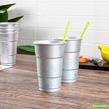 Wholesale Restaurantware Saving Nature 20 Oz Aluminum Color Changing Drinking Cup - 3 1/2'' X 3 1/2'' X 5 1/2'' - 4 Count Box- Bulk