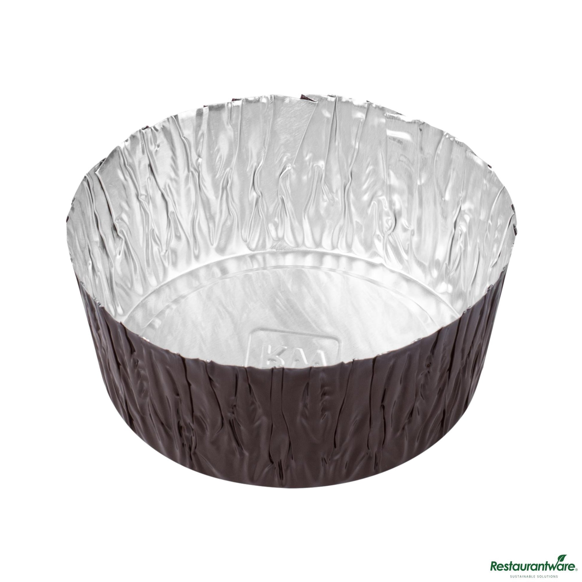 Wholesale Restaurantware 3 Oz Round Brown Foil Ramekin Cup - 2.4" X 2.4" X 1.1"- Bulk
