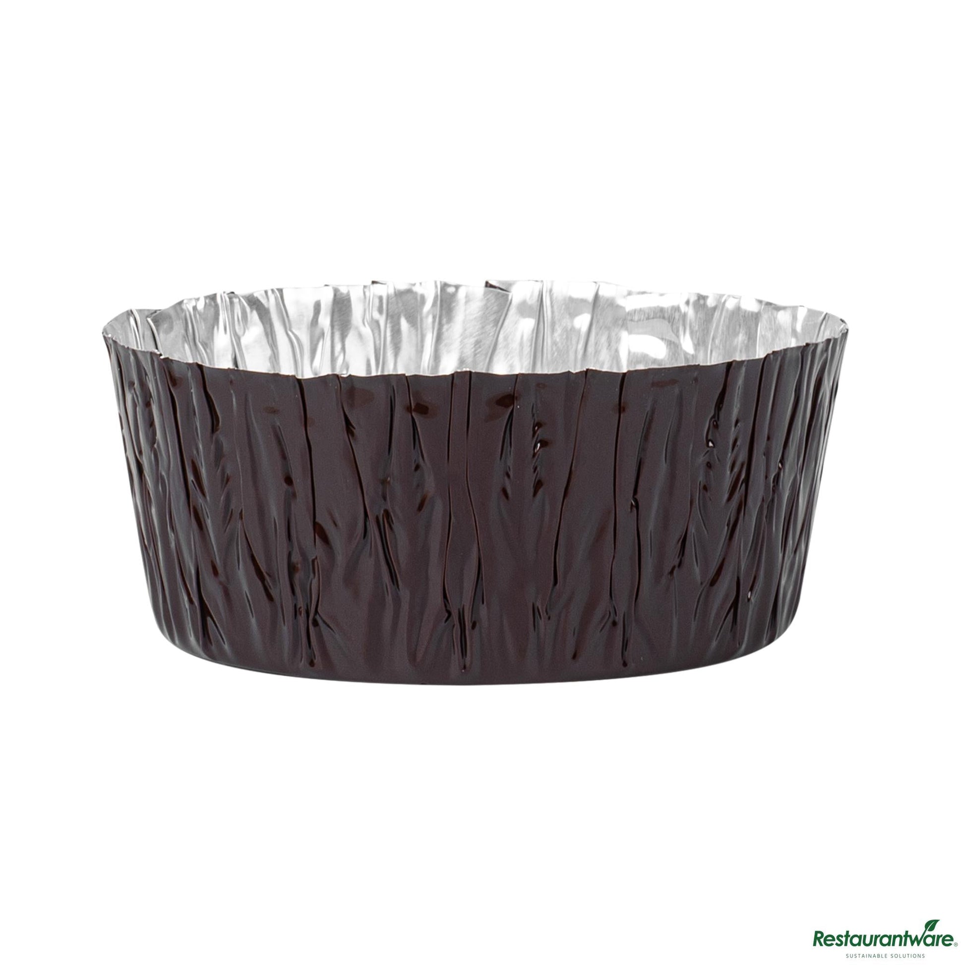 Wholesale Restaurantware 3 Oz Round Brown Foil Ramekin Cup - 2.4" X 2.4" X 1.1"- Bulk