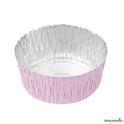 Wholesale Restaurantware 3 Oz Round Pink Foil Ramekin Cup - 2.4" X 2.4" X 1.1"- Bulk