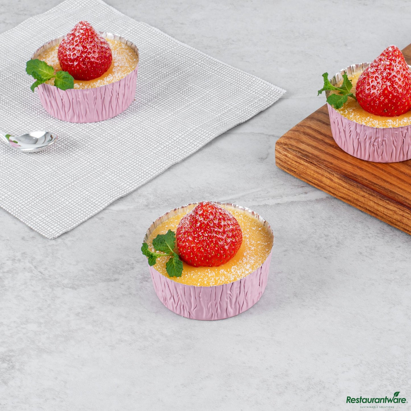 Wholesale Restaurantware 3 Oz Round Pink Foil Ramekin Cup - 2.4" X 2.4" X 1.1"- Bulk