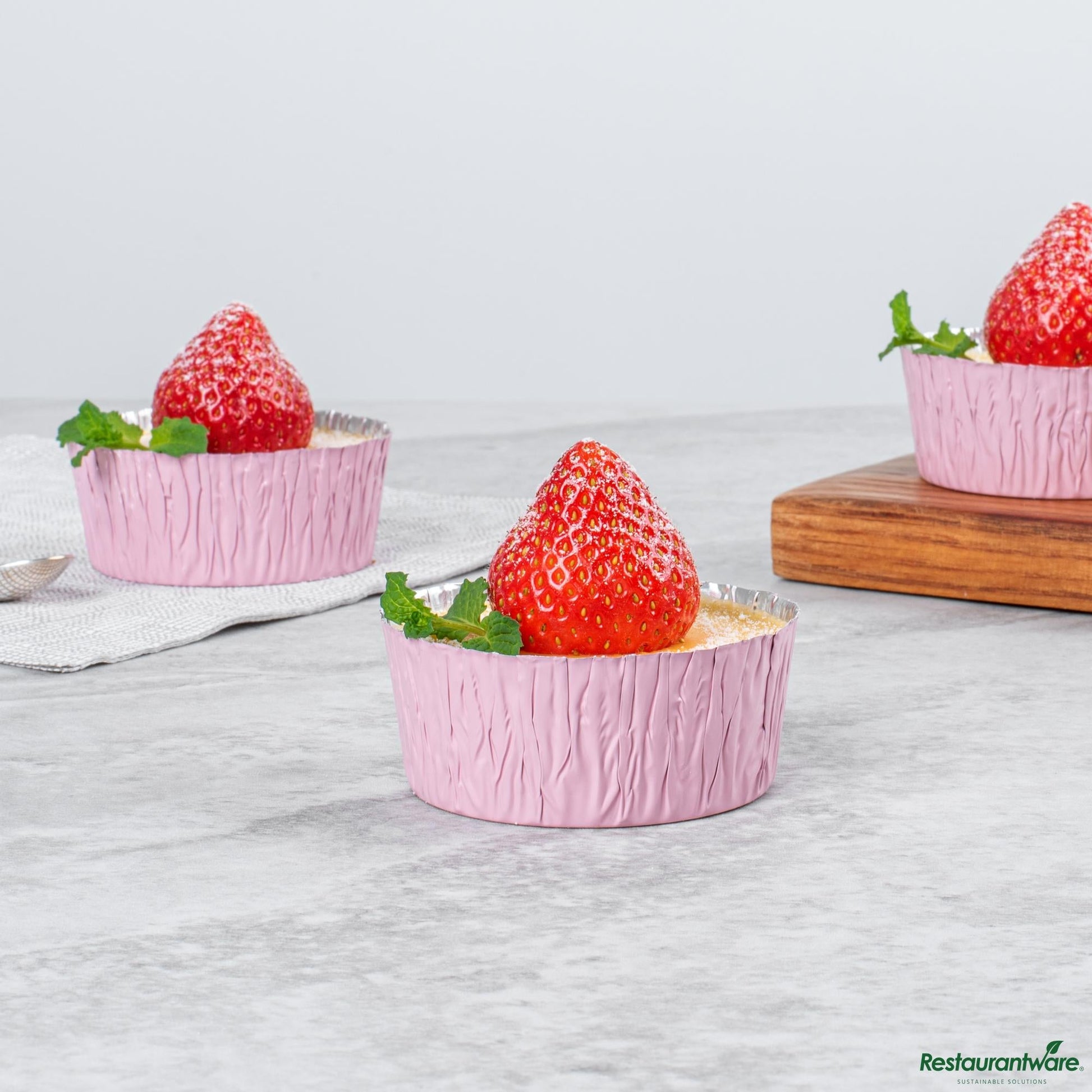 Wholesale Restaurantware 3 Oz Round Pink Foil Ramekin Cup - 2.4" X 2.4" X 1.1"- Bulk