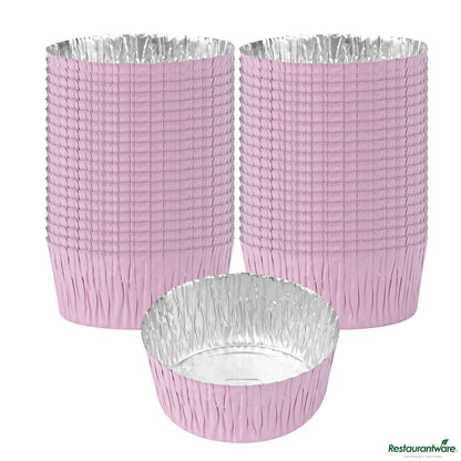 Wholesale Restaurantware 3 Oz Round Pink Foil Ramekin Cup - 2.4" X 2.4" X 1.1"- Bulk