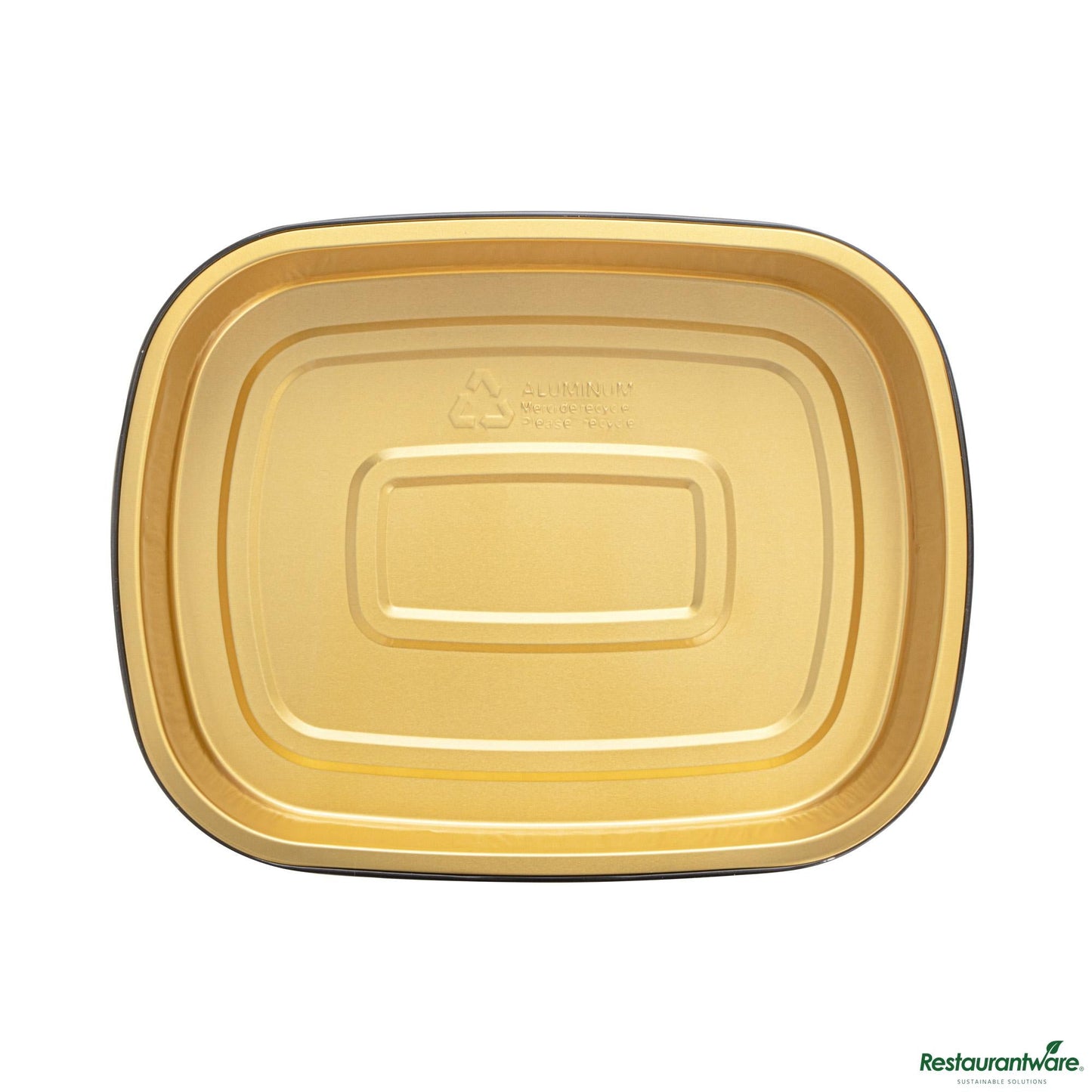 Wholesale Restaurantware 70 Oz Oblong Black and Gold Heavy-Duty Foil Entree / Take Out Pan - 11.3"×8.8"×2"- Bulk