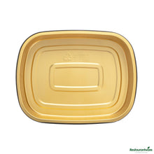 Wholesale Restaurantware 70 Oz Oblong Black and Gold Heavy-Duty Foil Entree / Take Out Pan - 11.3"×8.8"×2"- Bulk