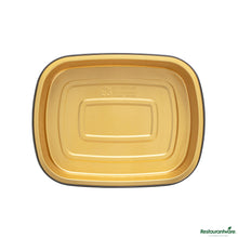 Wholesale Restaurantware 52 Oz Oblong Black and Gold Heavy-Duty Foil Entree / Take Out Pan - 9.7"×7.7"×1.7"- Bulk