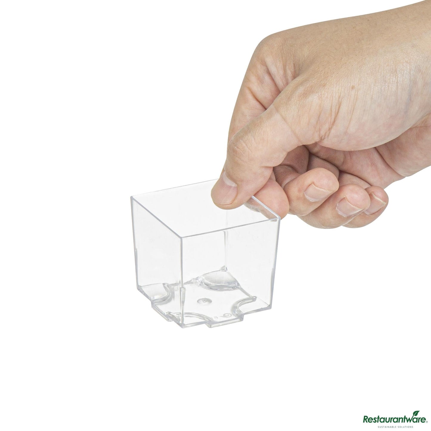 Wholesale Restaurantware 3 Oz Square Clear Plastic Quadrato Cup - 1 3/4" X 1 3/4" X 1 1/2"- Bulk