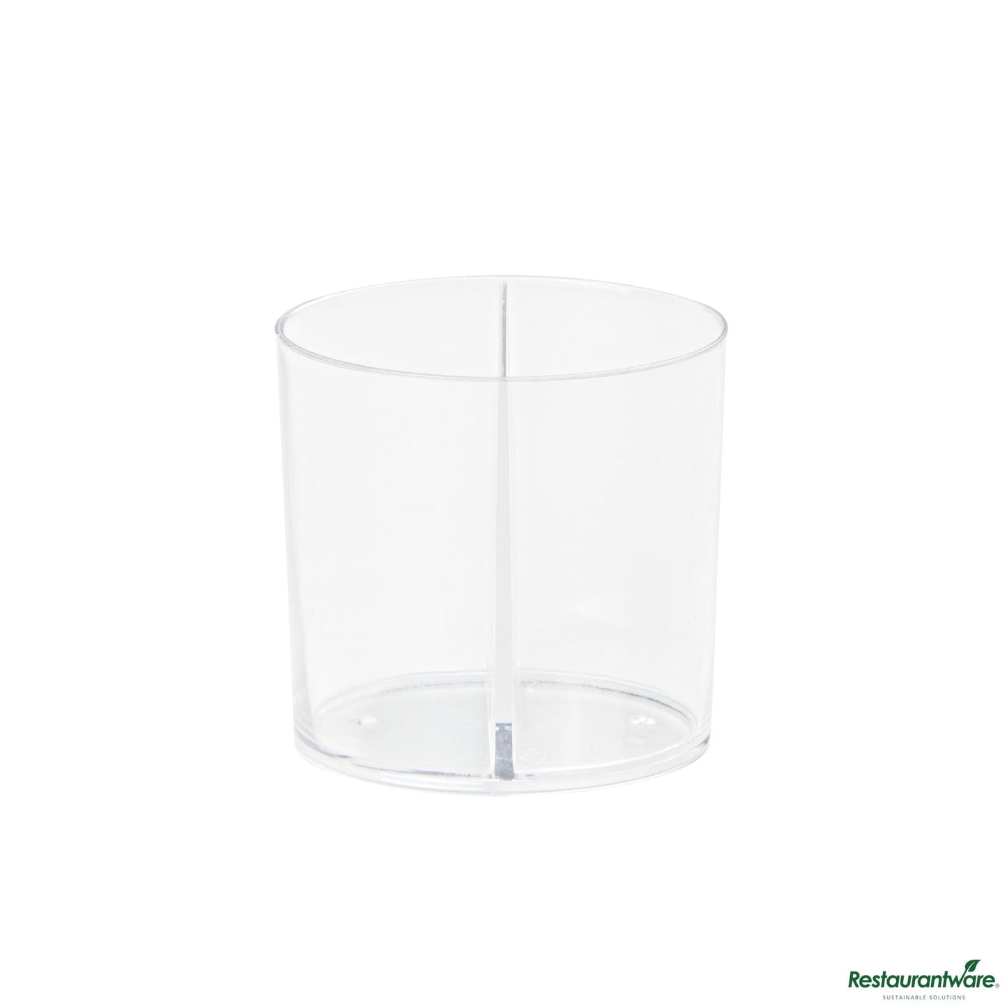Wholesale Restaurantware 4 Oz Oval Clear Plastic Duet Tasting Cup - 2 Compartments - 2 1/2" X 1 3/4" X 2 1/2"- Bulk