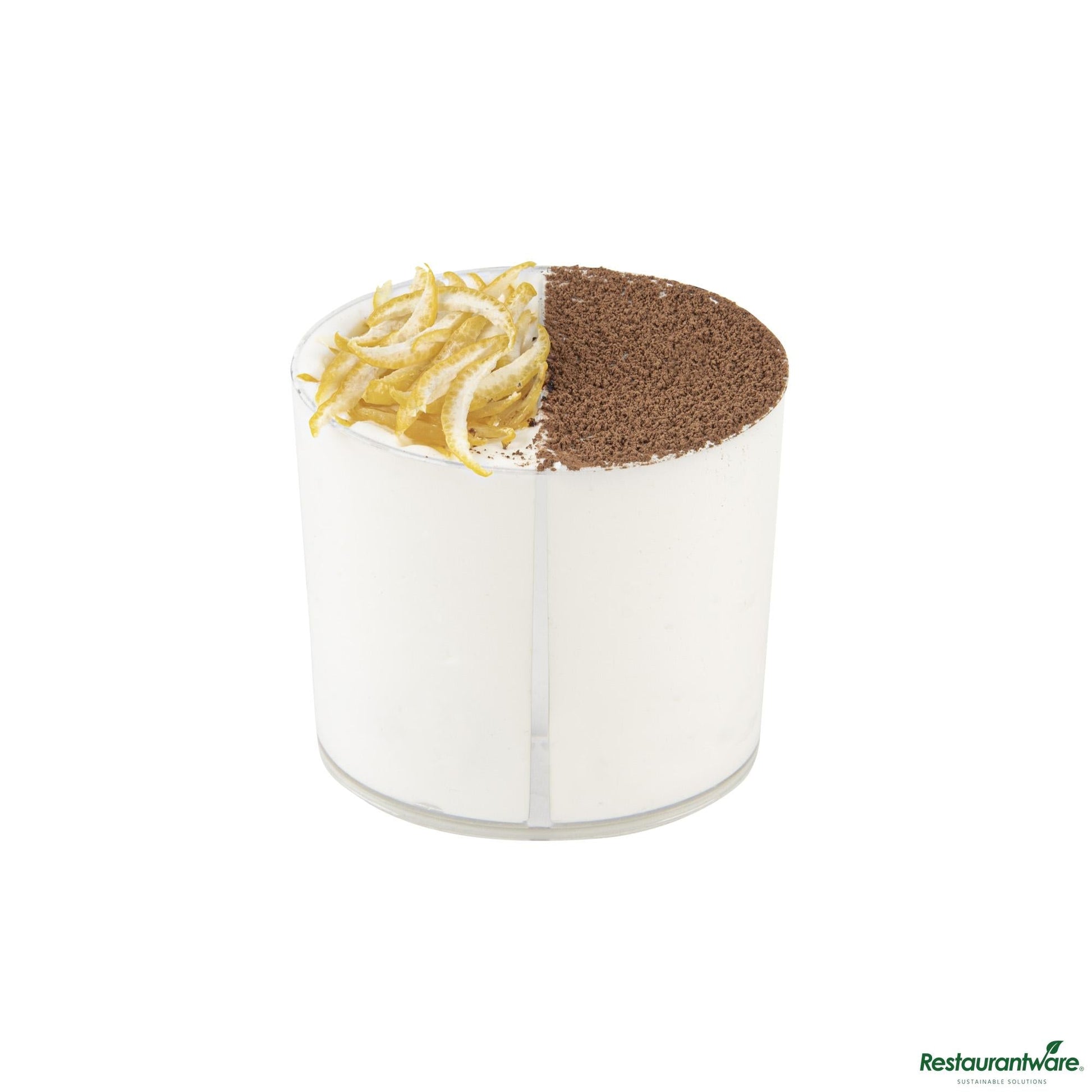 Wholesale Restaurantware 4 Oz Oval Clear Plastic Duet Tasting Cup - 2 Compartments - 2 1/2" X 1 3/4" X 2 1/2"- Bulk