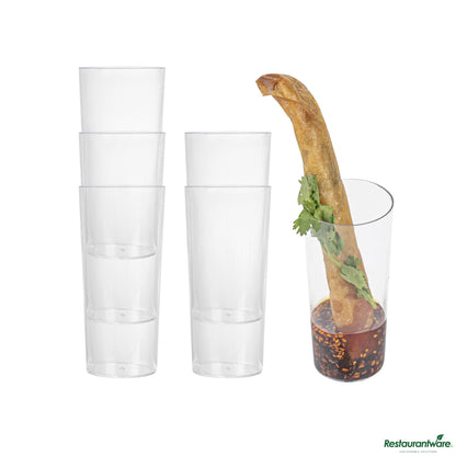 Wholesale Restaurantware 5 Oz Round Clear Plastic Cannello Cocktail Glass - 1 3/4" X 1 3/4" X 4"- Bulk