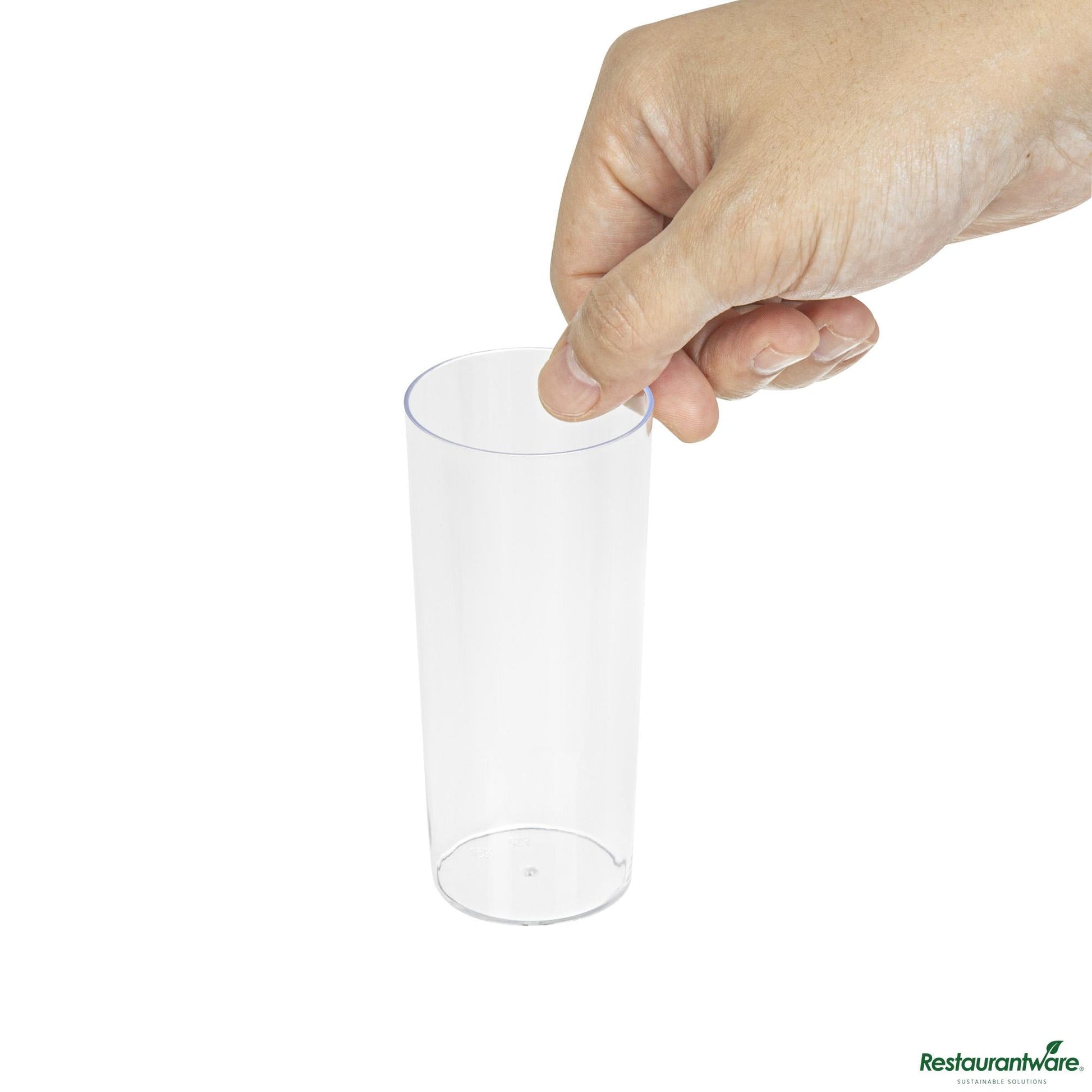 Wholesale Restaurantware 5 Oz Round Clear Plastic Cannello Cocktail Glass - 1 3/4" X 1 3/4" X 4"- Bulk