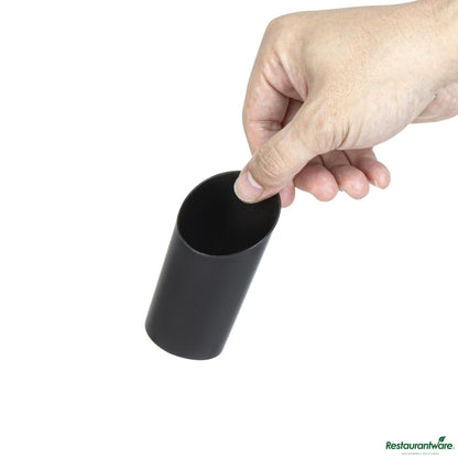 Wholesale Restaurantware 3 Oz Round Incline Shot Glass - Black, Plastic - 2" X 2" X 3 1/4"- Bulk