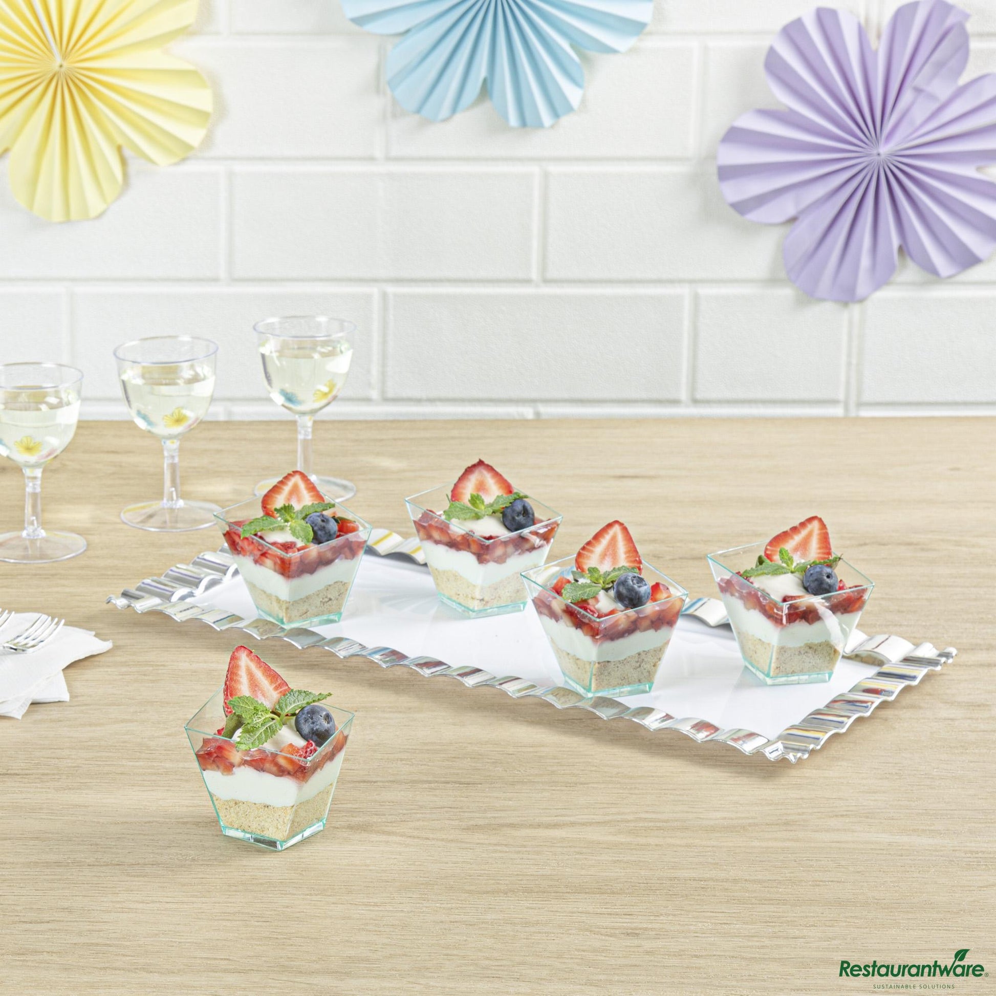 Wholesale Restaurantware Dish Plst 2 Z Sea Grn Girata- Bulk
