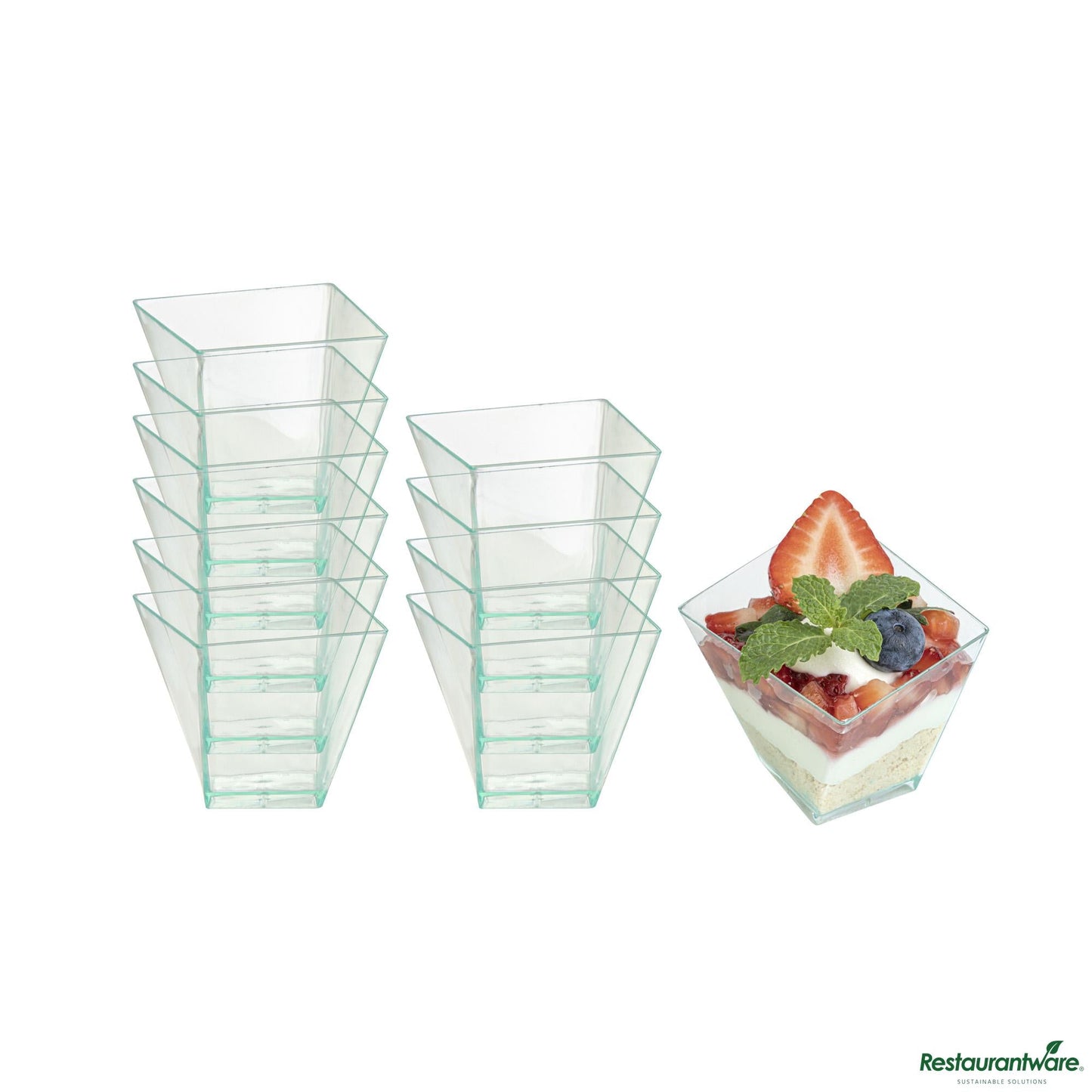 Wholesale Restaurantware Dish Plst 2 Z Sea Grn Girata- Bulk