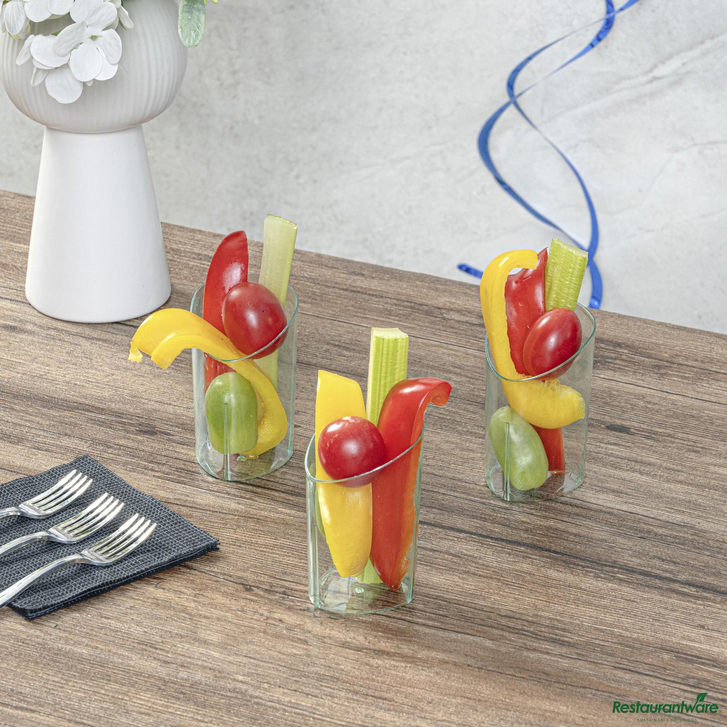 Wholesale Restaurantware 3 Oz Seagreen Plastic Triangolo Shot Glass - 1 3/4" X 1 3/4" X 3"- Bulk
