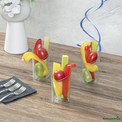 Wholesale Restaurantware 3 Oz Seagreen Plastic Triangolo Shot Glass - 1 3/4" X 1 3/4" X 3"- Bulk