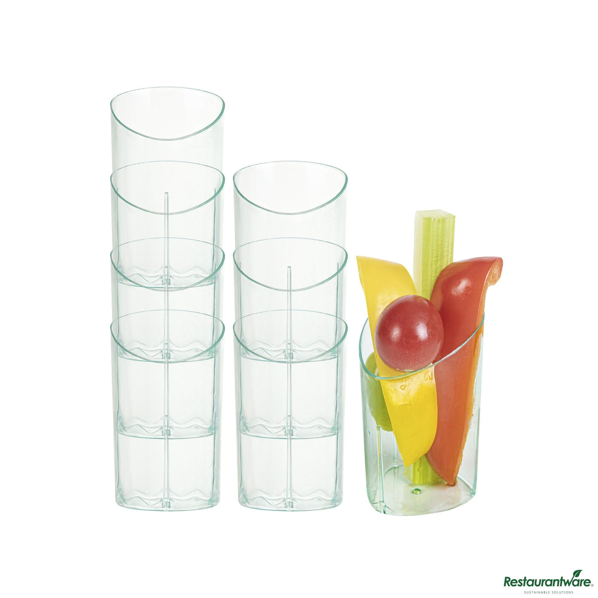 Wholesale Restaurantware 3 Oz Seagreen Plastic Triangolo Shot Glass - 1 3/4" X 1 3/4" X 3"- Bulk