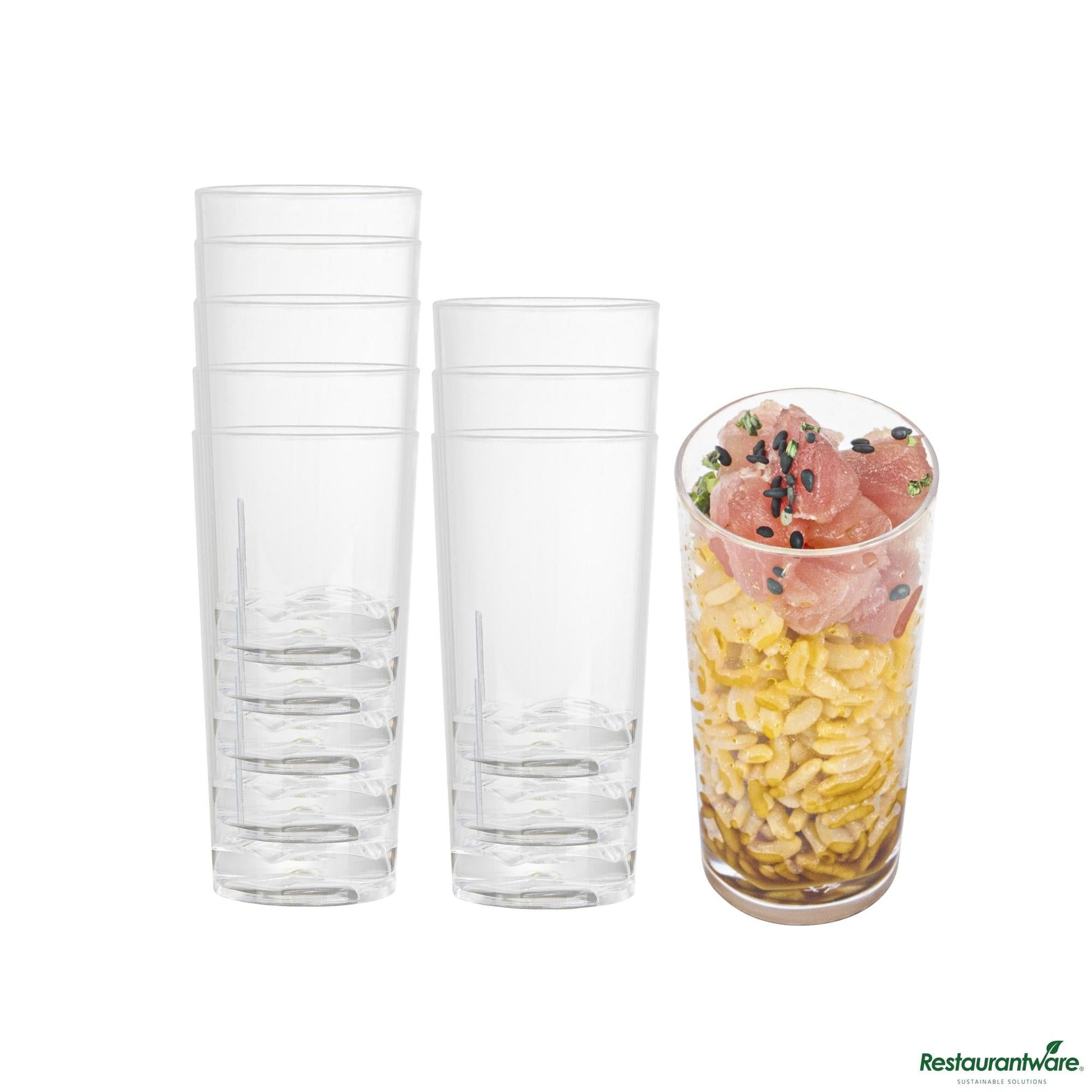 Wholesale Restaurantware 2 Oz Round Clear Plastic Cannello Shot Glass - 1 1/2" X 1 1/2" X 3"- Bulk