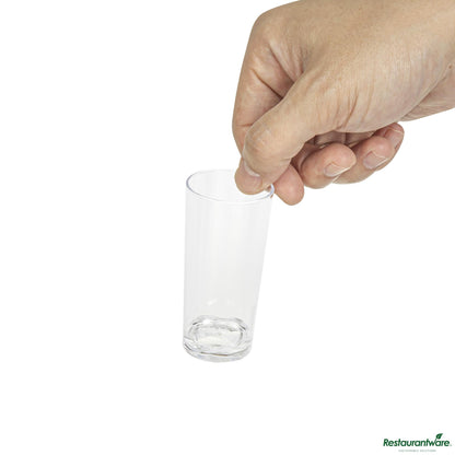 Wholesale Restaurantware 2 Oz Round Clear Plastic Cannello Shot Glass - 1 1/2" X 1 1/2" X 3"- Bulk