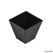 Wholesale Restaurantware 2 Oz Square Black Plastic Mini Kova Cup - 2" X 2" X 1 3/4"- Bulk
