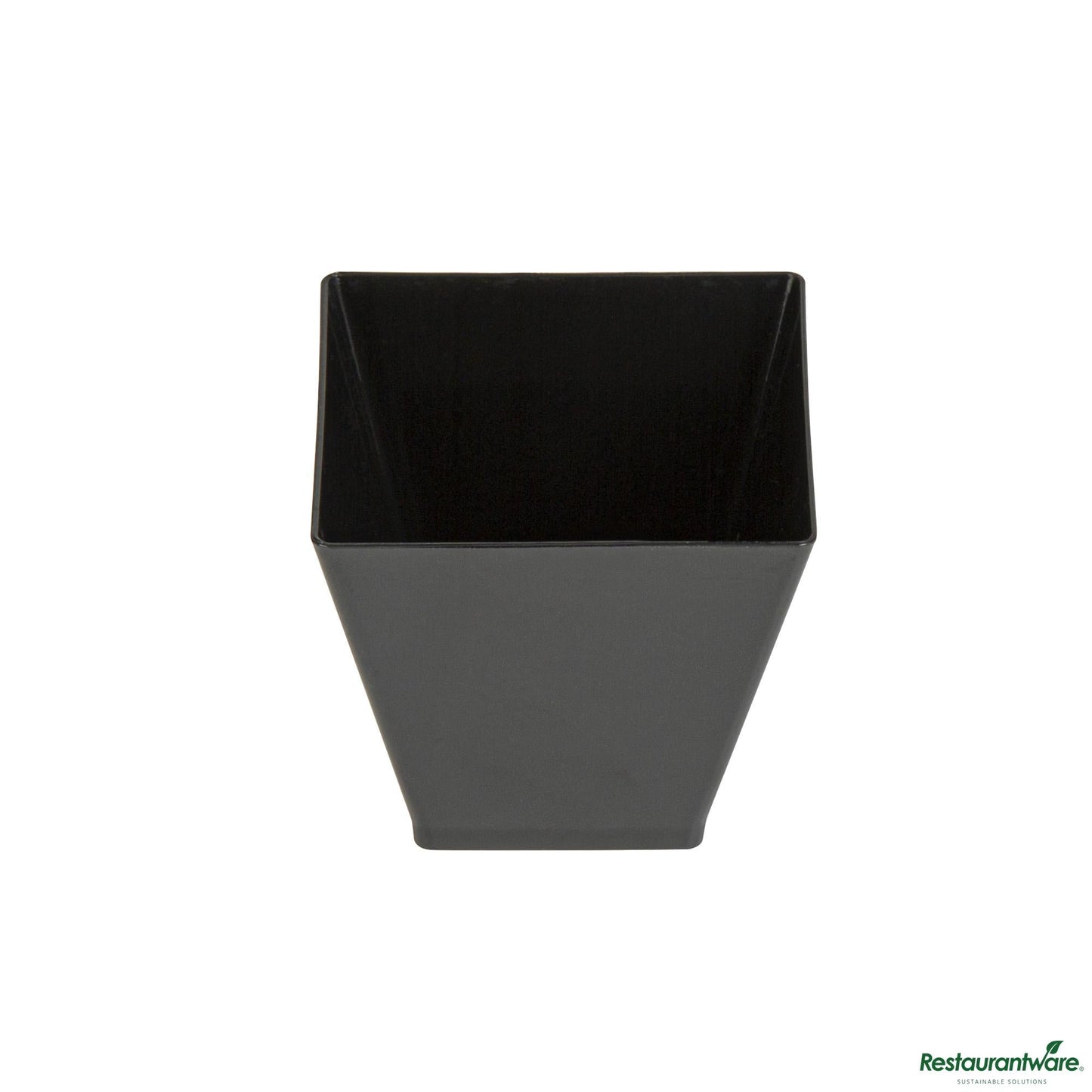 Wholesale Restaurantware 2 Oz Square Black Plastic Mini Kova Cup - 2" X 2" X 1 3/4"- Bulk