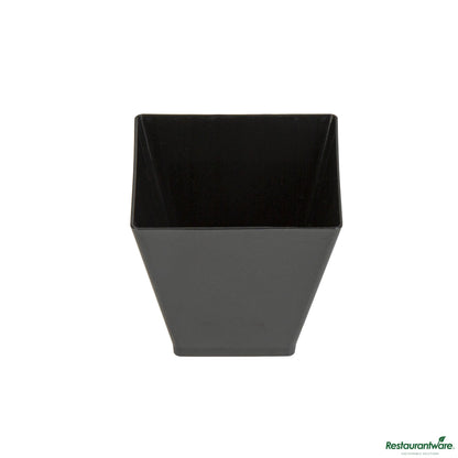 Wholesale Restaurantware 2 Oz Square Black Plastic Mini Kova Cup - 2" X 2" X 1 3/4"- Bulk