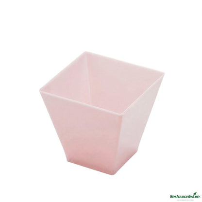 Wholesale Restaurantware 2 Oz Square Powder Pink Plastic Mini Kova Cup - Limited Edition - 2" X 2" X 1 3/4"- Bulk